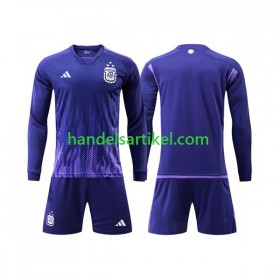 Argentinien 3 Stars Kinder Auswärts Trikotsatz World Cup 2022 Langarm